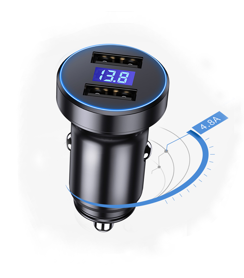 dual  usb car charger 4.8a for phone